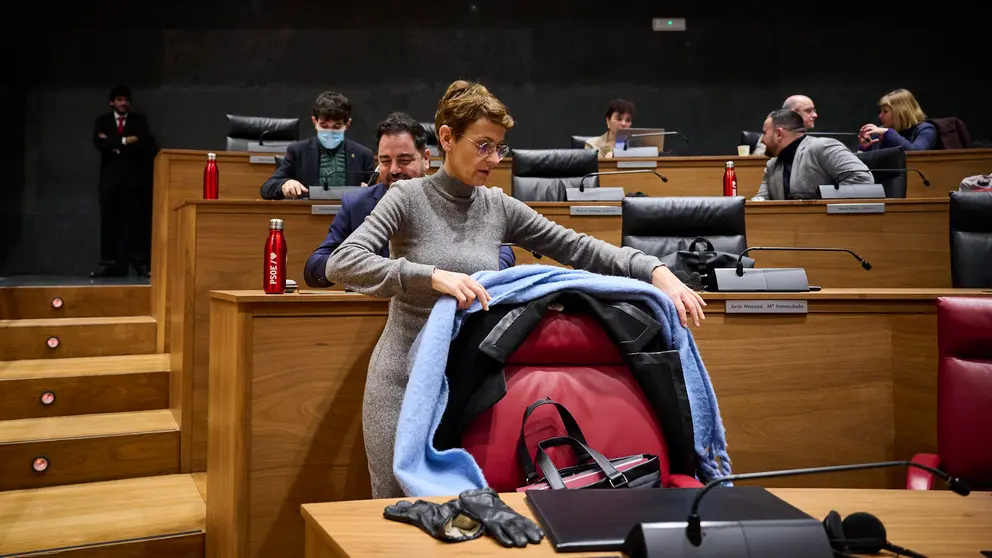 La presidenta Chivitev minutos antes del comienzo del Pleno del Parlamento. PABLO LASAOSA