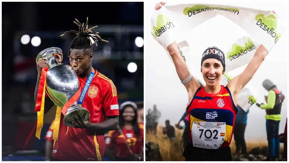 Los navarros Nico Williams y Naiara Irigoyen celebrando triunfos con la Selección Española. INSTAGRAM