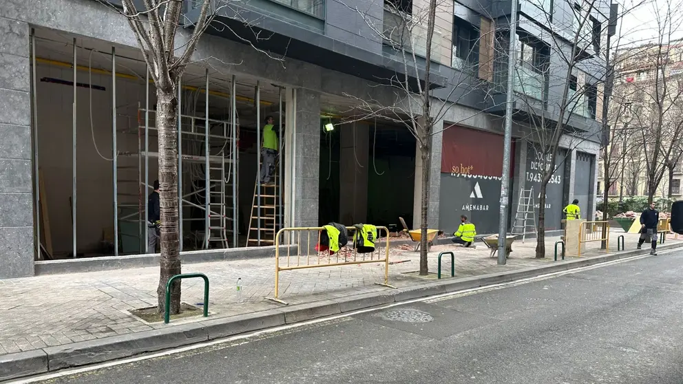 Las obras del local de la hamburguesería Berty's ya se encuentran en marcha. NAVARRA.COM