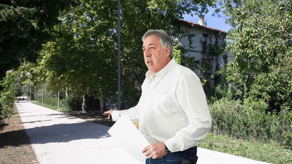 Fotomontaje de Joseba Asirón sobre una imagen de Casa Soto, en las huertas de Aranzadi.