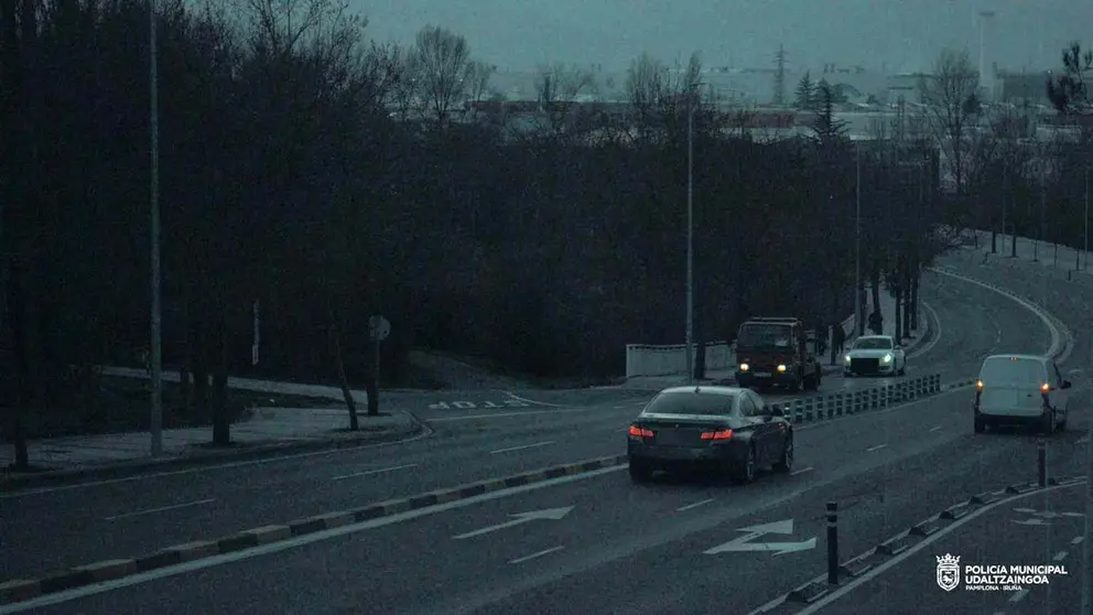 Imagen captada por el radar de la calle Miluce. El vehículo pasó a 132 kilómetros por hora. POLICÍA MUNICIPAL DE PAMPLONA