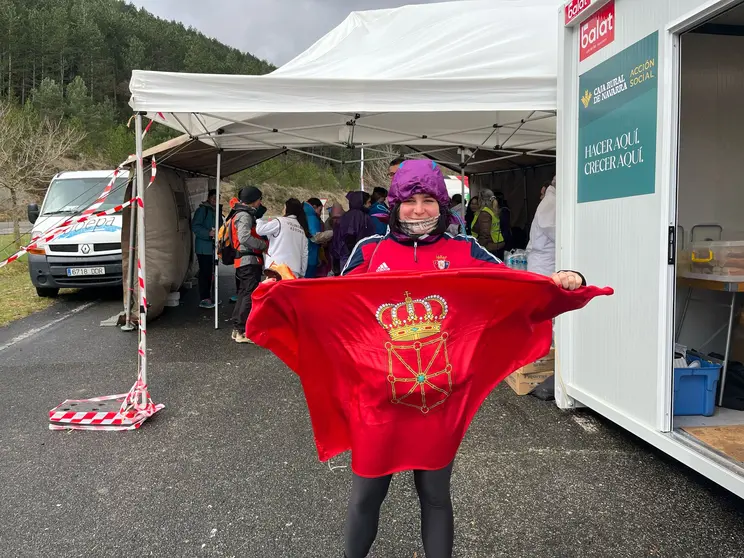 Isabel, durante la primera Javierada de 2025 bajo el lema 'Peregrinos de la Esperanza'