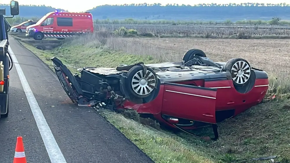 Imagen del accidente. BOMBEROS DE NAVARRA