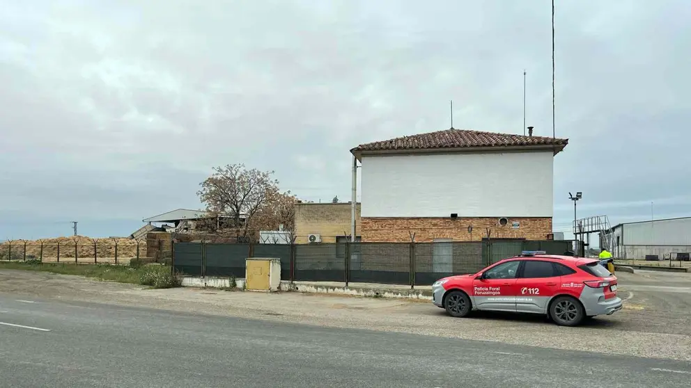 Instalación agrícola de Buñuel en la que ha tenido lugar el accidente laboral. POLICÍA FORAL