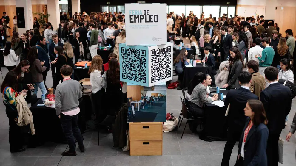 Feria del empleo celebrada en la Universidad de Navarra en la que participaron 1.600 alumnos y 177 empresas. UNIVERSIDAD DE NAVARRA