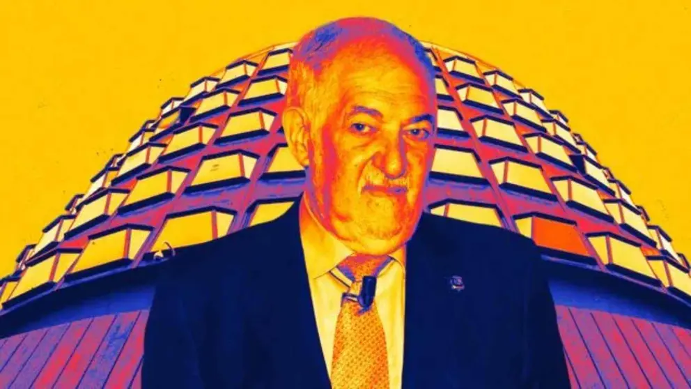 Fotomontaje de Cándido Conde Pumpido sobre una foto del edificio del Tribunal Constitucional. OK DIARIO