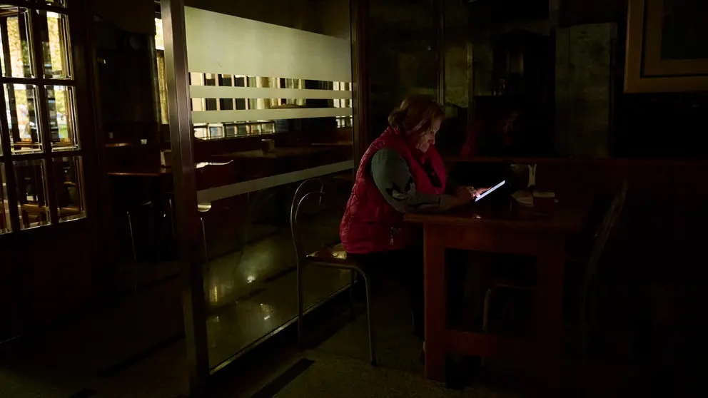 Pamplona durante el pagón general en España. PABLO LASAOSA