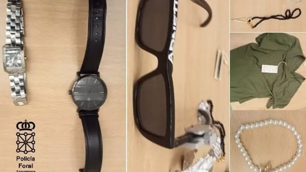 Objetos robados en establecimientos de la Avenida Carlos III de Pamplona. - POLICÍA FORAL