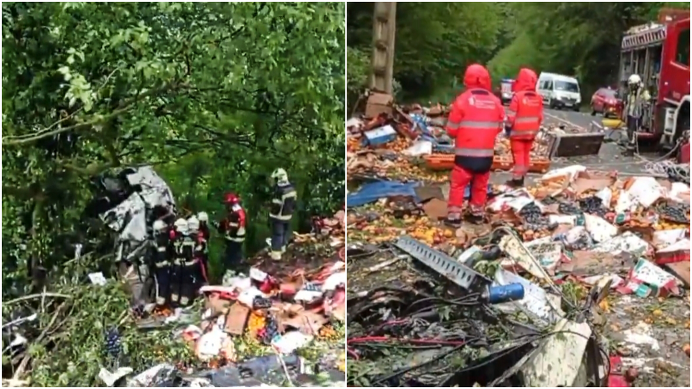 Aparatoso accidente en Baztán. BOMBEROS DE NAVARRA