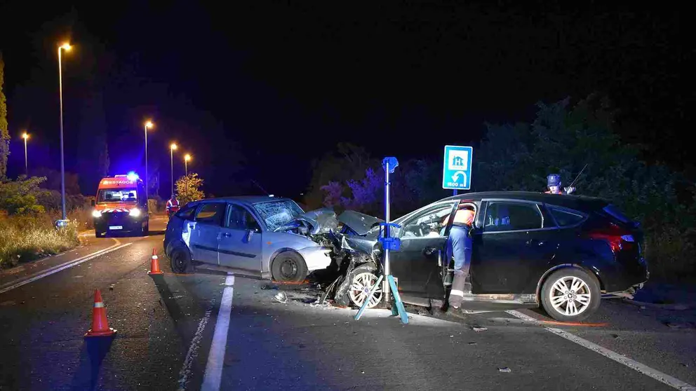 Accidente en la N-121-C a la altura de Cascante, con dos heridos graves. POLICÍA FORAL