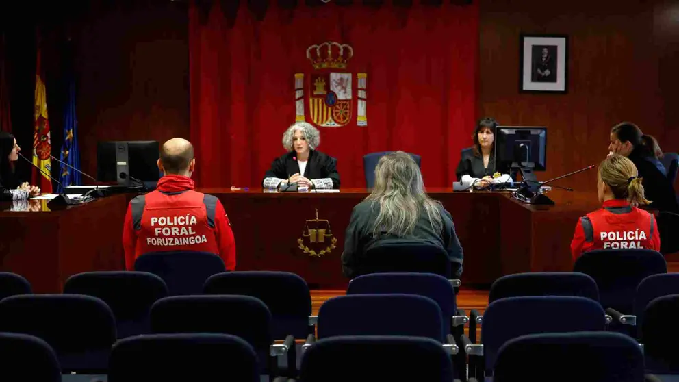 El hombre que iba a ser juzgado con jurado este jueves por asesinar el año pasado a un compañero de piso ha reconocido los hechos y ha acordado cumplir 16 años de cárcel, lo que ha evitado la celebración del proceso en la Audiencia Provincial de Navarra. Al producirse un acuerdo de conformidad previo a la vista oral, en la que la fiscalía iba a solicitar 25 años de cárcel, no ha sido necesario llegar a conformar el Jurado, un proceso costoso y de largo trámite que las partes han evitado, como ha destacado la magistrada en la breve vista celebrada. EFE/ Jesús Diges
