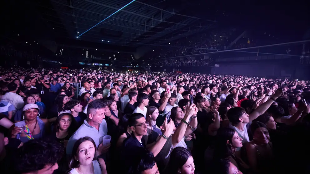 Concierto del cantante puertorriqueño Myke Towers en el Navarra Arena de Pamplona ante más de 13.000 espectadores, dentro de su gira Europe Tour 2025. NAVARRA.COM