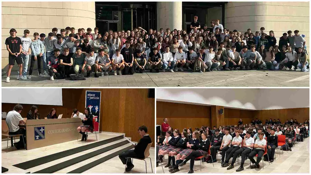 Alumnos de 4º de la ESO del colegio Irabia-Izaga participantes en el programa Educar en Justicia. TSJN