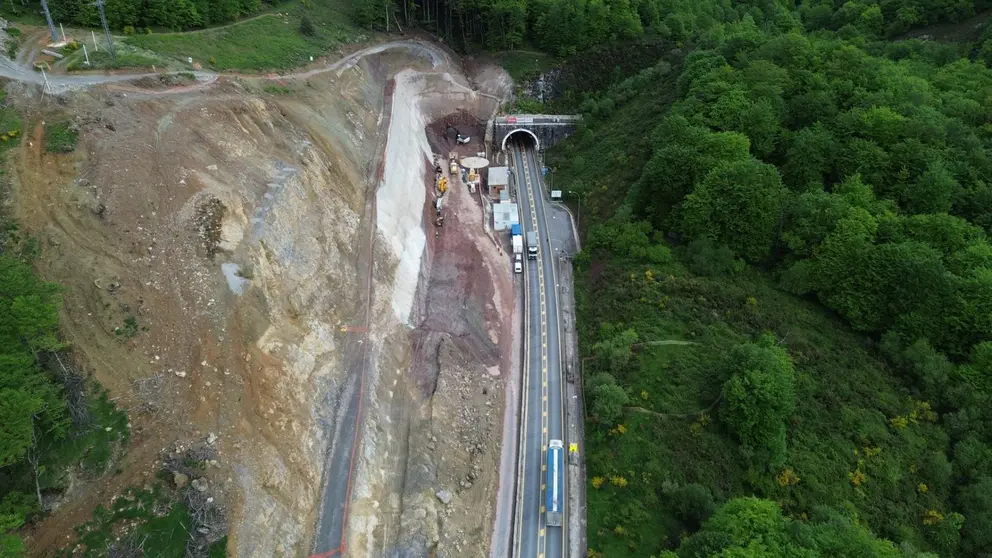 Estado de las obras en la boca sur del túnel de Belate. GOBIERNO DE NAVARRA