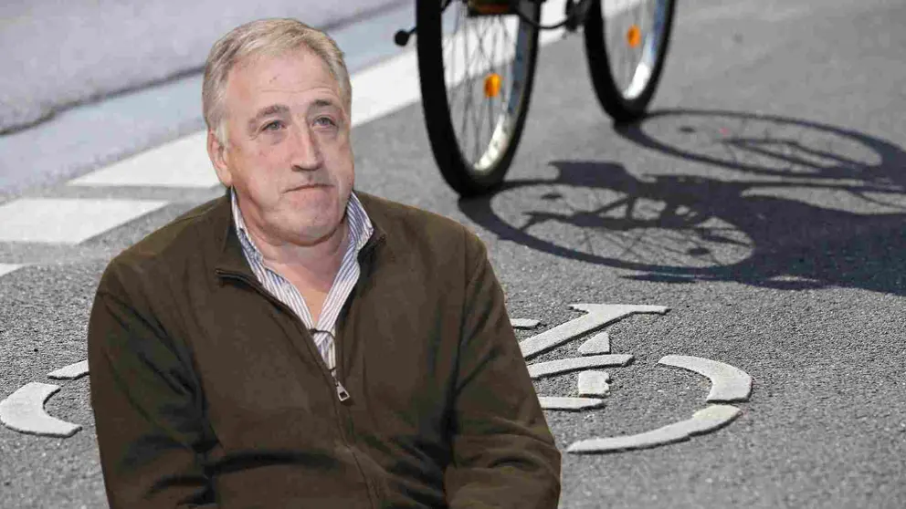 Fotomontaje de Asirón sobre un carril bici en Pamplona.
