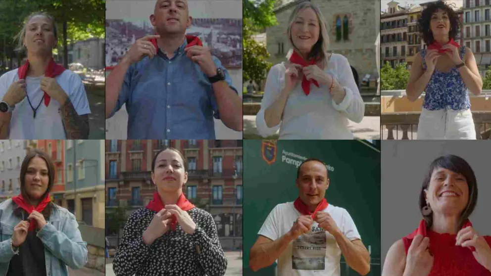Algunos de los protagonistas de la cuenta atrás para el Chupinazo de San Fermín. AYUNTAMIENTO DE PAMPLONA