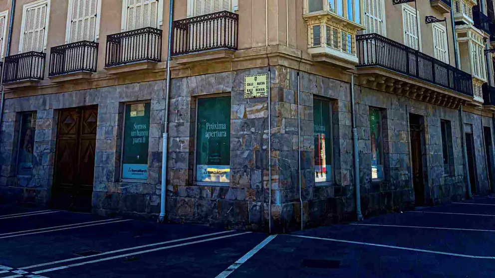 Local que ocupará Banca March en la calle Nueva de Pamplona. CEDIDA