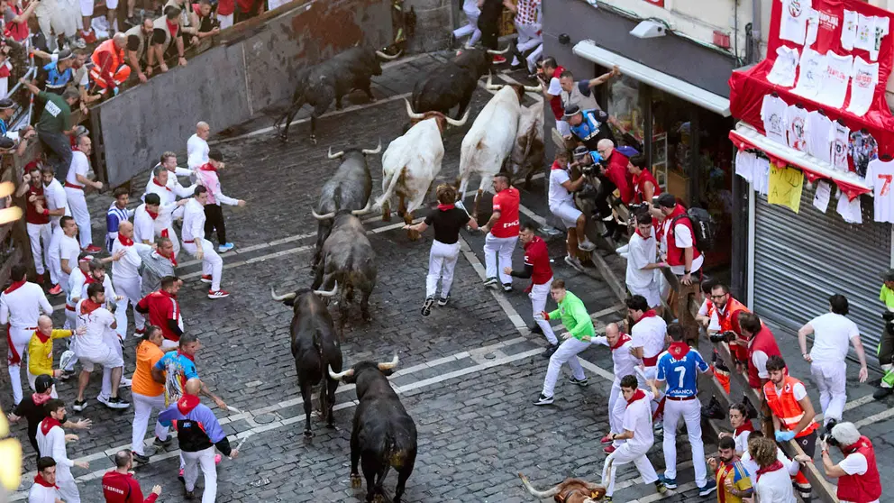 Los Miura en su &uacute;ltima participaci&oacute;n en el encierro de San Ferm&iacute;n. I&Ntilde;IGO ALZUGARAY