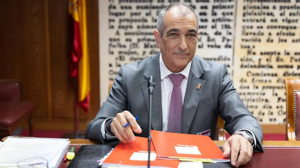 El consejero de Cohesión Territorial del Gobierno de Navarra, Óscar Chivite Cornago, comparece en la comisión de investigación sobre el ‘Caso Koldo, en el Senado. EDUARDO PARRA / EUROPA PRESS