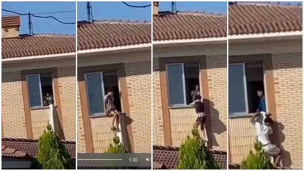 Los menas del COA de Marcilla se escapan del centro descolgándose con sábanas por las ventanas.