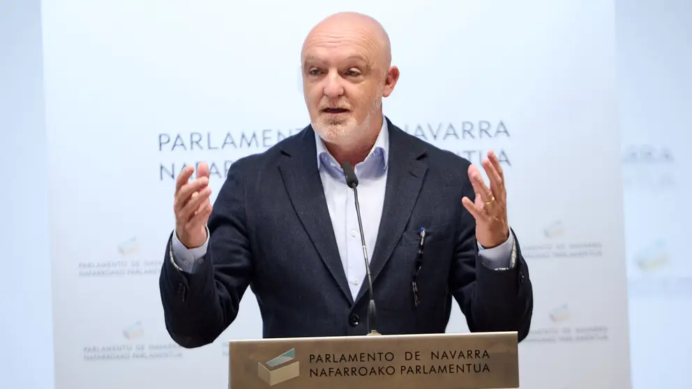 UPN en la rueda de prensa posterior a la reunión semanal de la Mesa y Junta del Parlamento de Navarra. IÑIGO ALZUGARAY