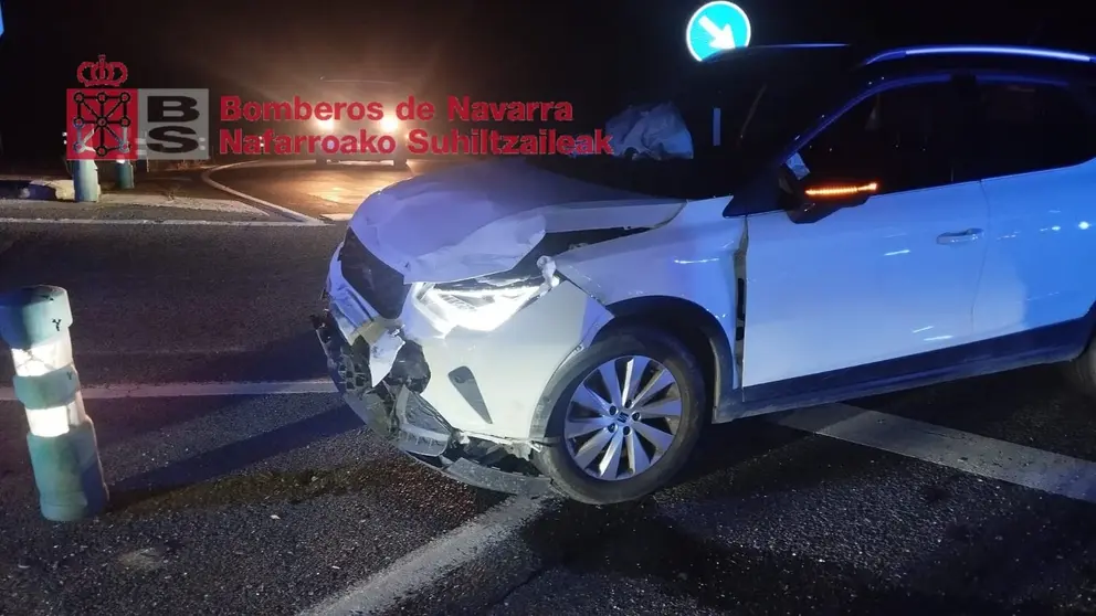 Cinco personas trasladadas tras una colisión en Valtierra. CEDIDA