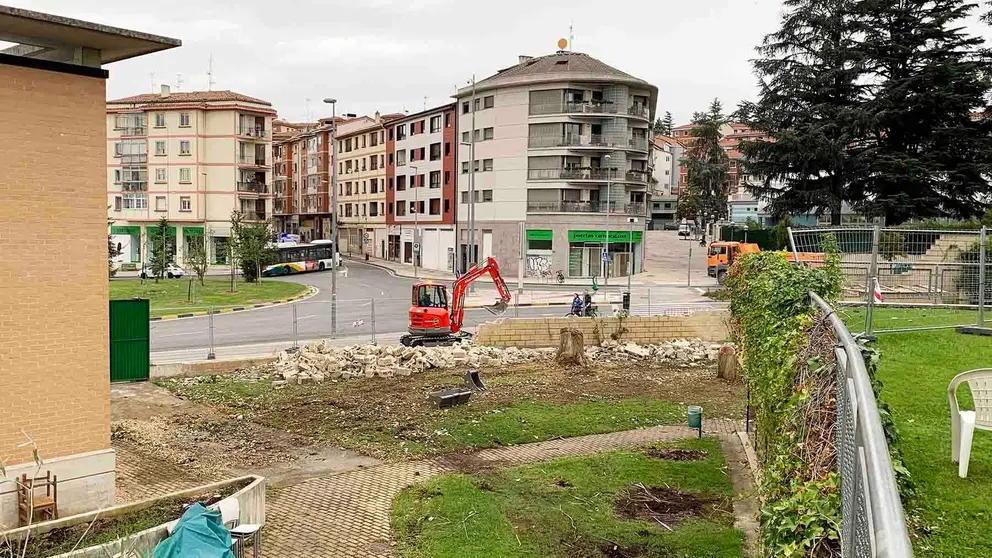 Obras de construcción en las instalaciones del club Oberena de pamplona. Navarra.com