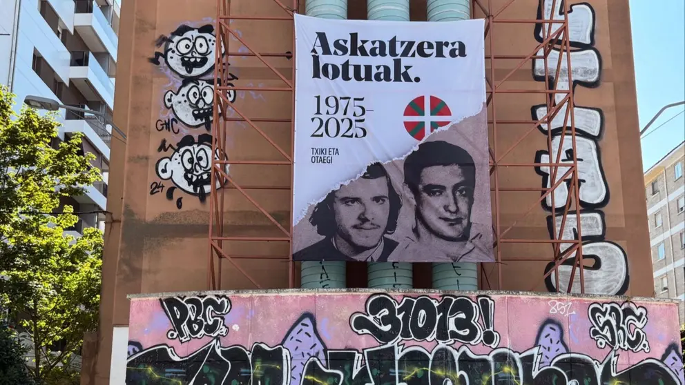 Imagen de pancarta la pancarta proetarra de Ansoain. CEDIDA