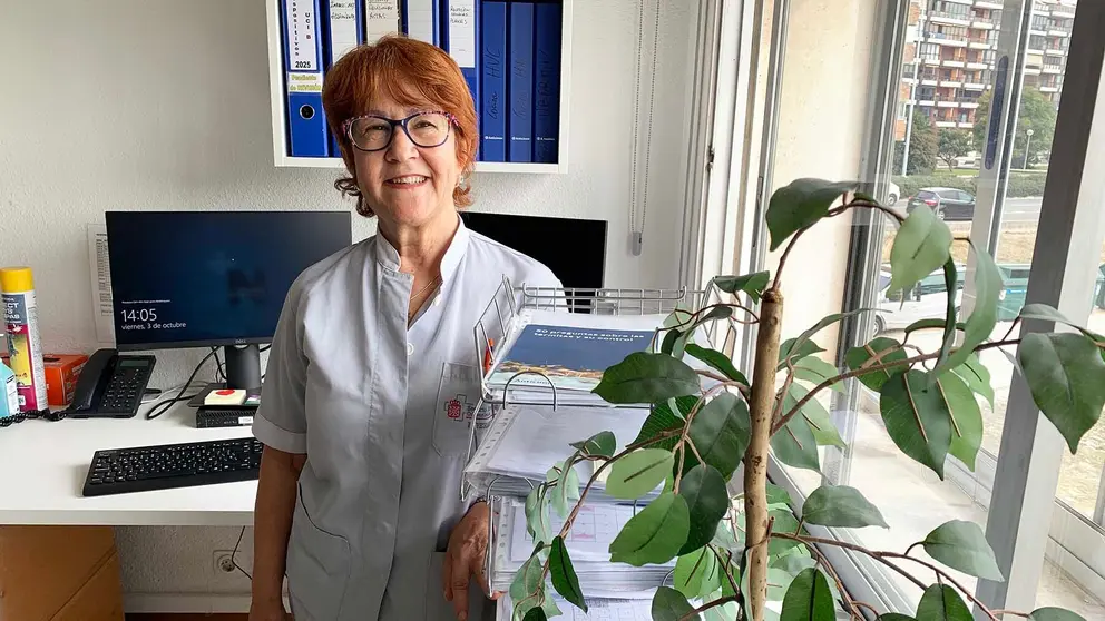 Maria Paz Gutierrez en uno de los despachos de medicina preventiva en el CHN. Navarra.com