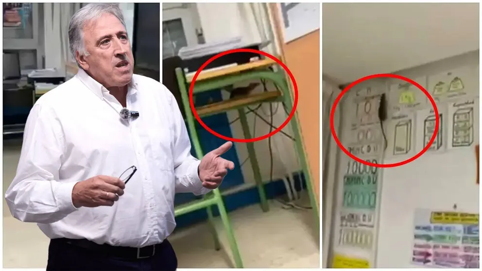 Fotomontaje con una imagen del alcalde de Pamplona, Joseba Asirón, sobre un collage con imágenes de las ratas en el colegio público de San Jorge. NAVARRA.COM