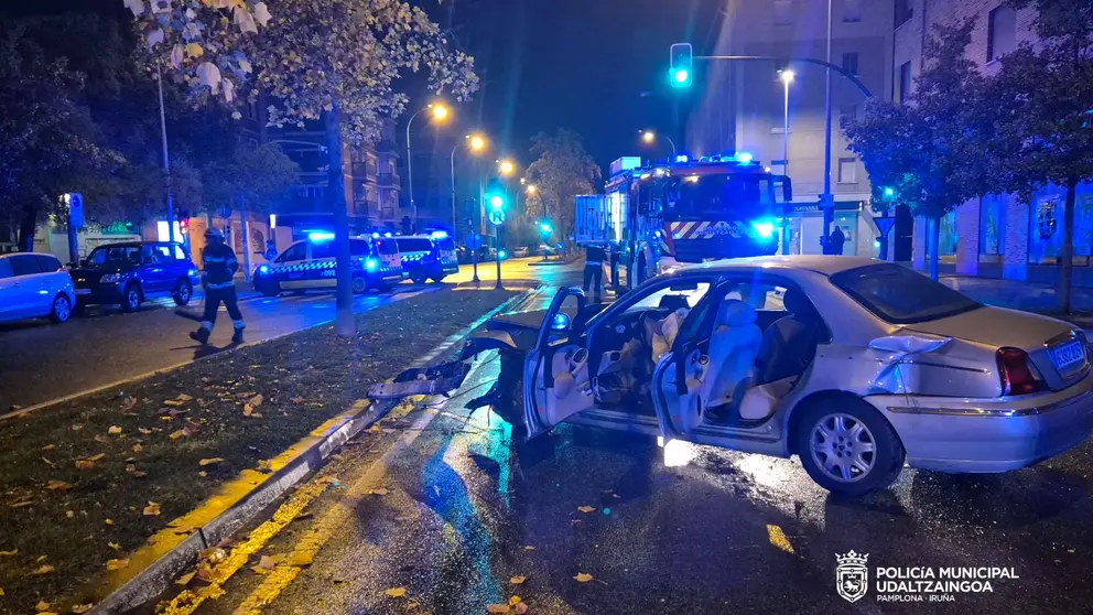 Imagen del accidente. POLICÍA MUNICIPAL DE PAMPLONA