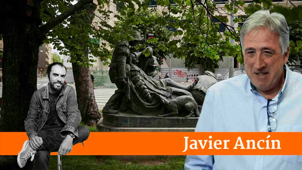 Estatua de Ignacio de Loyola en la avenida de San Ignacio de Pamplona. PABLO LASAOSA