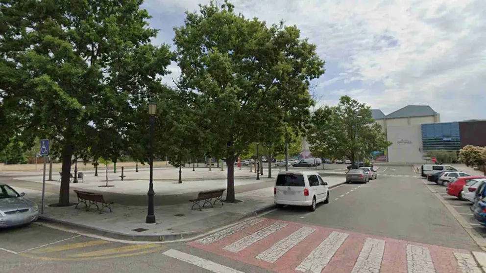 Plaza Mayor de Villatuerta, donde tuvo lugar el atropello. GOOGLEMAPS