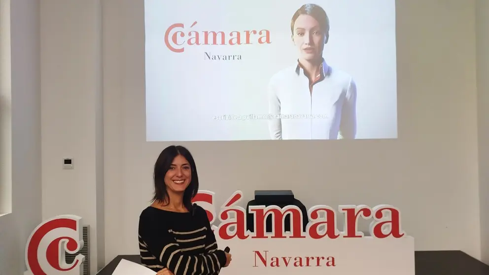 Paula Villamor, responsable de Emprendimiento de la Cámara de Comercio de Navarra, con Irati. CÁMARA DE COMERCIO DE NAVARRA