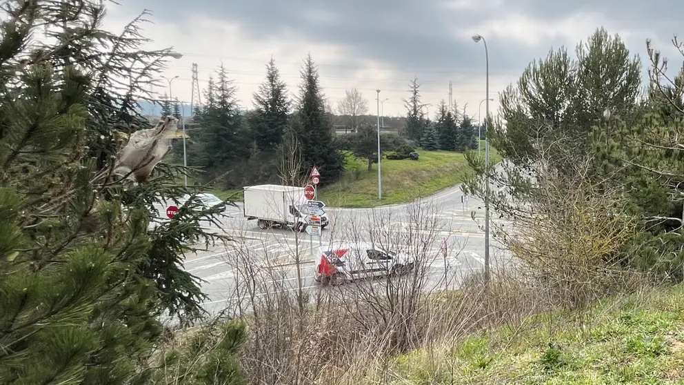 Ubicación donde se construirá la nueva glorieta de Mutilva. GOBIERNO DE NAVARRA