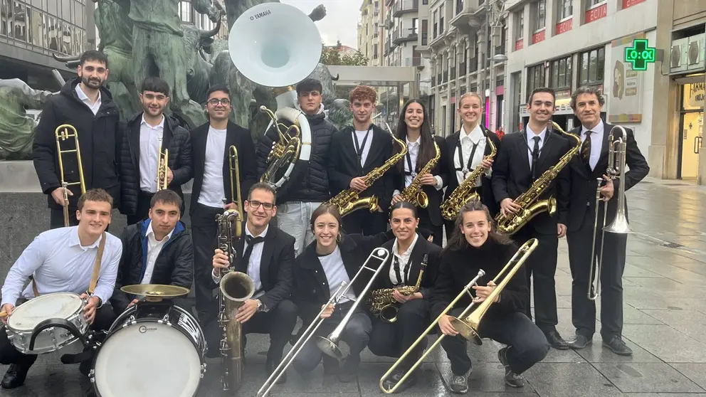 Integrantes de la Brass Band de 5º y 6º curso del Conservatorio Profesional de Música Pablo Sarasate. CEDIDA
