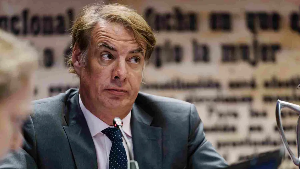 El expresidente de la Sociedad Estatal de Participaciones Industriales (SEPI), Vicente Fernández Guerrero, durante su comparecencia en la comisiónd e investigación del Senado por el caso Koldo. EUROPA PRESS