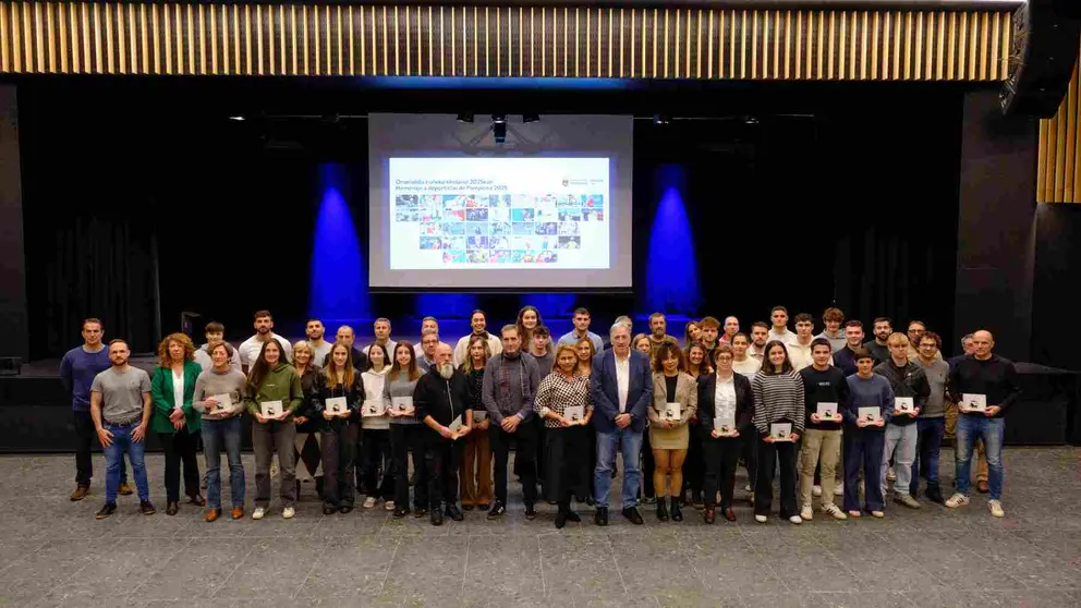 Recepci&oacute;n del Ayuntamiento de Pamplona a los deportistas m&aacute;s destacados de 2025. AYUNTAMIENTO DE PAMPLONA