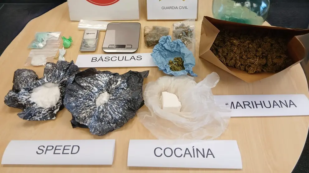 Droga incautada durante el registro en Tafalla. CEDIDA