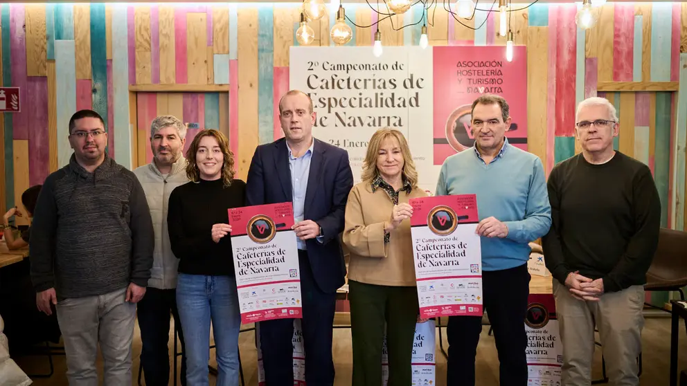 Presentaci&oacute;n del 2&ordm; Campeonato de Cafeter&iacute;as de Especialidad de Navarra, que se celebrar&aacute; del 10 al 24 de enero de 2026, en Navarra. PABLO LASAOSA