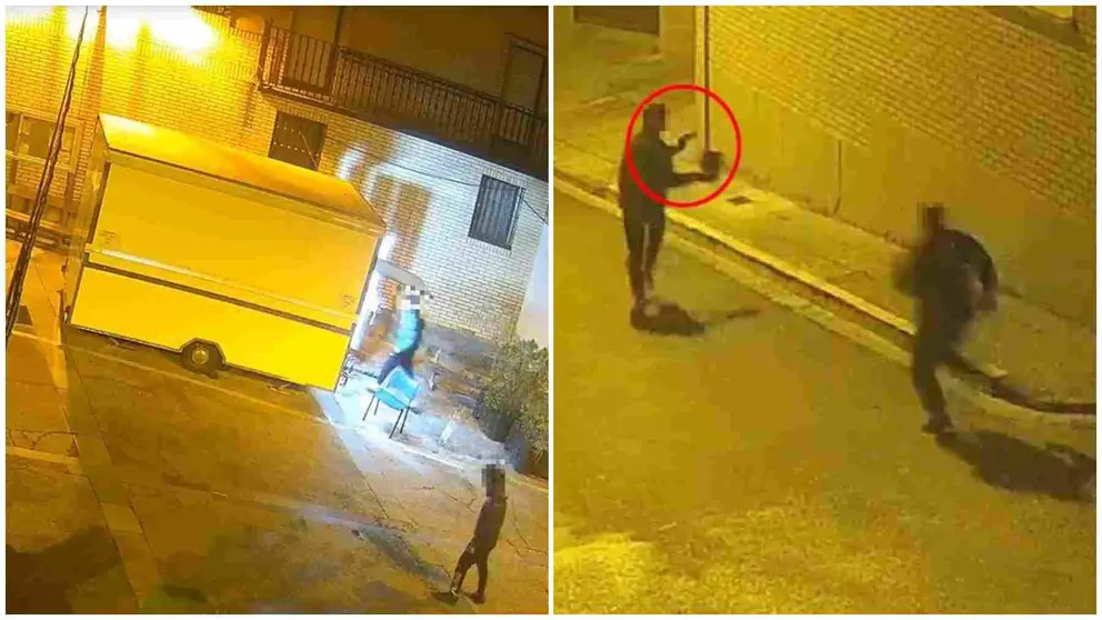 Dos im&aacute;genes captadas por las c&aacute;maras de seguridad. POLIC&Iacute;A FORAL