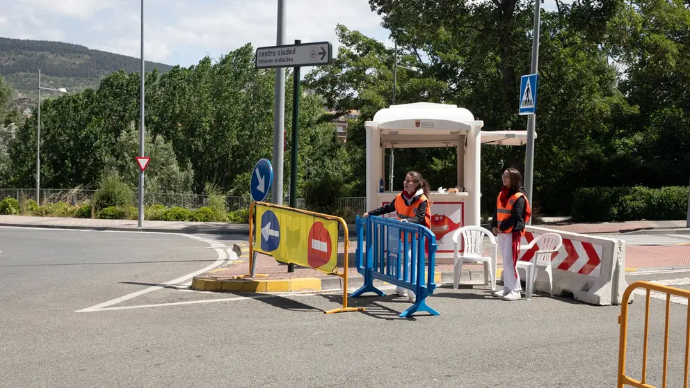Dos 'naranjitos' de Protecci&oacute;n Civil en San Ferm&iacute;n. AYUNTAMIENTO DE PAMPLONA