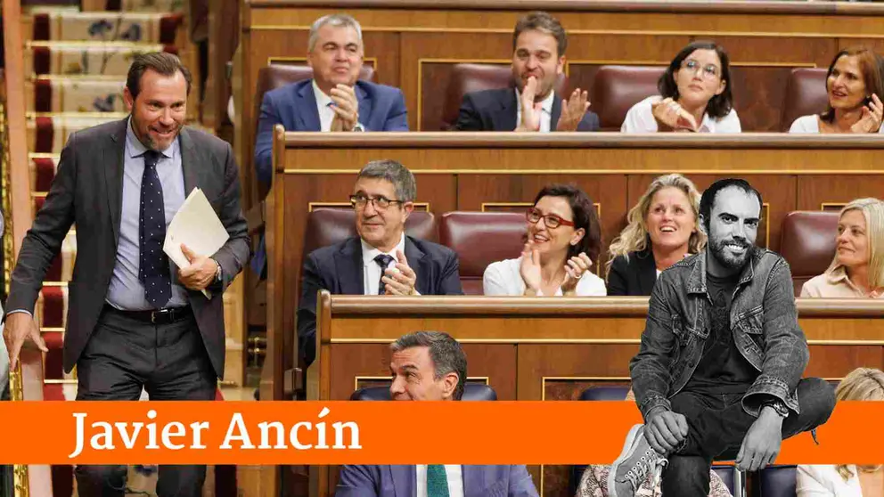 &Oacute;scar Puente junto a la bancada socialista en el Congreso. EUROPA PRESS