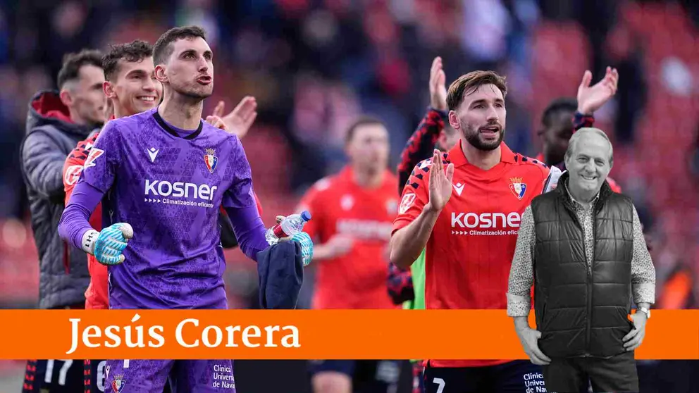 Sergio Herrera y Moncayola celebran la victoria de Osasuna ante el Rayo Vallecano. EUROPA PRESS
