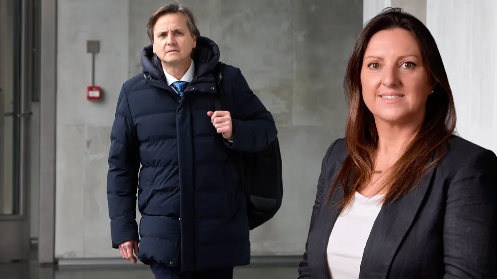 Fotomontaje con im&aacute;genes del exdirector general de Obras P&uacute;blicas, Pedro L&oacute;pez, y la nueva directora, Mar&iacute;a Torres. NAVARRA.COM