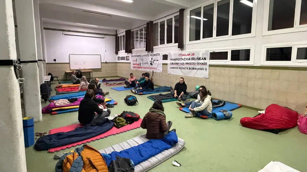 Momento del encierro en el centro de FP. CEDIDA
