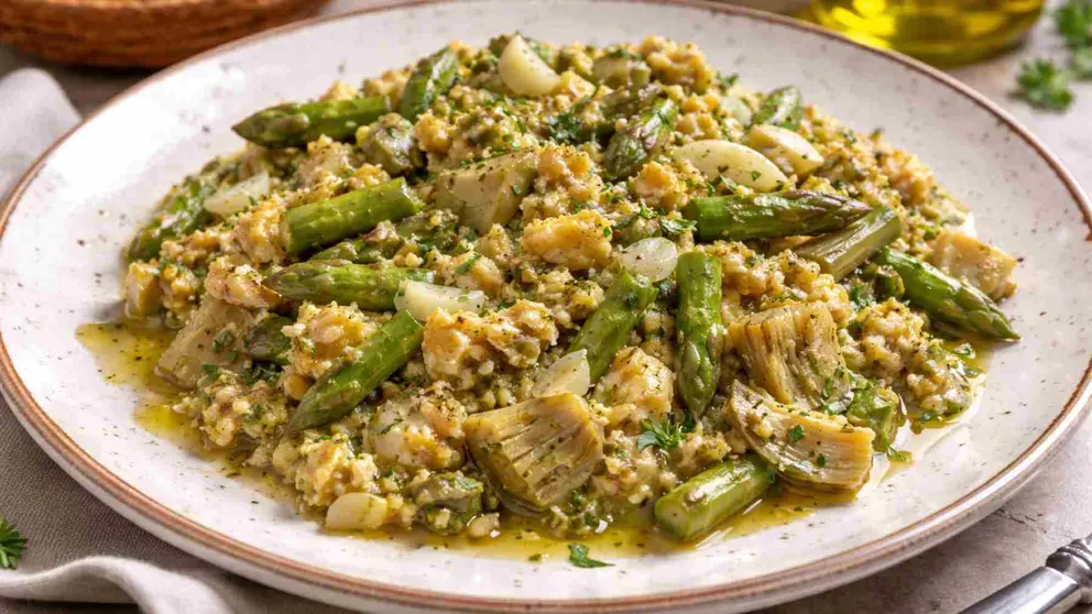 Plato de revoltillo Carramurillo: un aut&eacute;ntico manjar de la Ribera de Navarra.