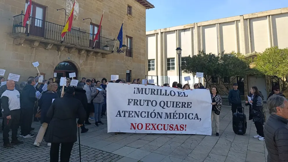 Una protesta por la sanidad navarra en Murillo el Fruto. CEDIDA