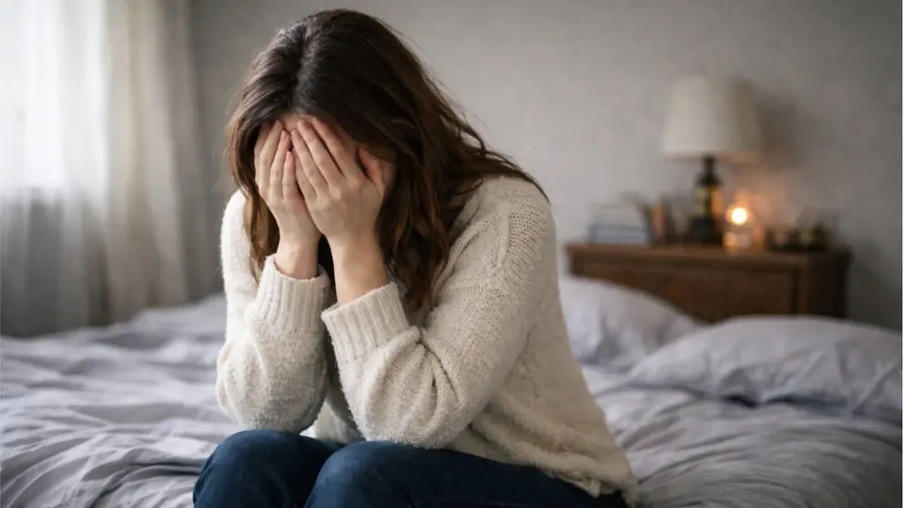 Una mujer triste sentada en una habitaci&oacute;n. ARCHIVO