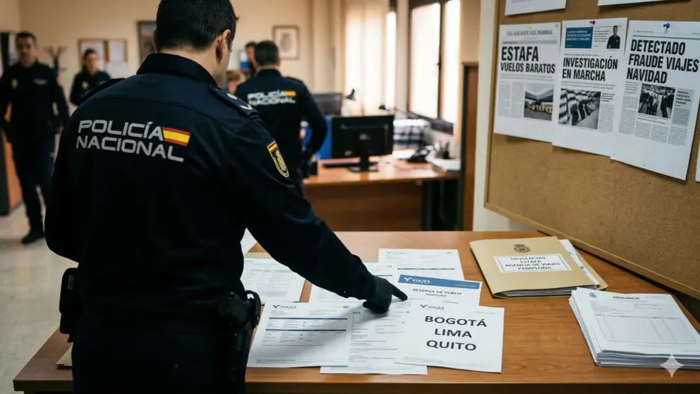 Imagen recreada por IA de la investigaci&oacute;n de la estafa